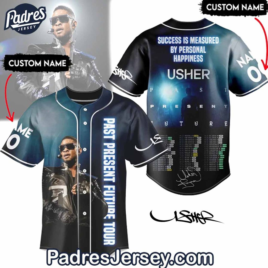 Custom Usher Past Present Future Baseball Jersey