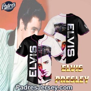 Elvis Presley With His Hair Back Baseball Jersey Outfit 1