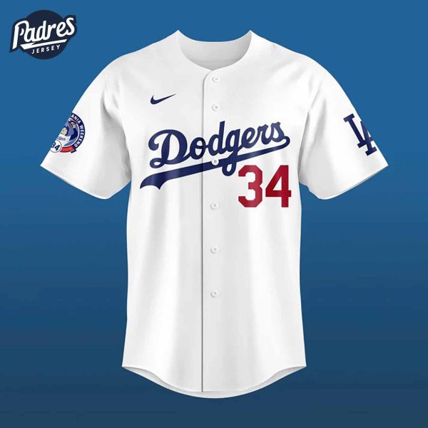 Fernando Valenzuela Los Angeles Dodgers Art Baseball Jersey 3