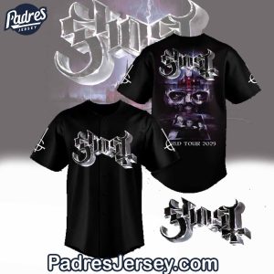 Ghost World Tour 2025 Black Baseball Jersey Outfit