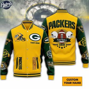 Green Bay Packers NFL Baseball Jacket Custom Name 1