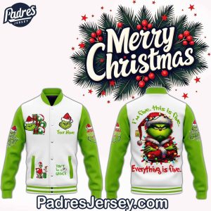 Grinch Ho Ho Ho Christmas Custom Baseball Jacket Outfit 1