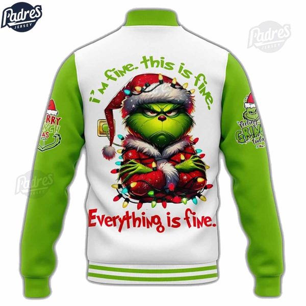 Grinch Ho Ho Ho Christmas Custom Baseball Jacket Outfit 4