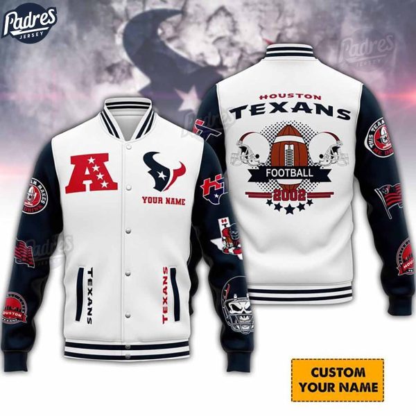 Houston texans NFL Baseball Jacket Custom Name 1