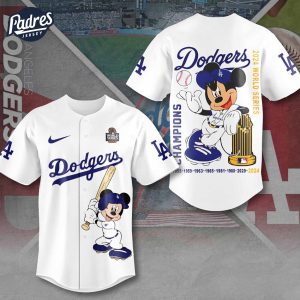 Los Angeles Dodgers Mickey Mouse Baseball Jersey Style 1