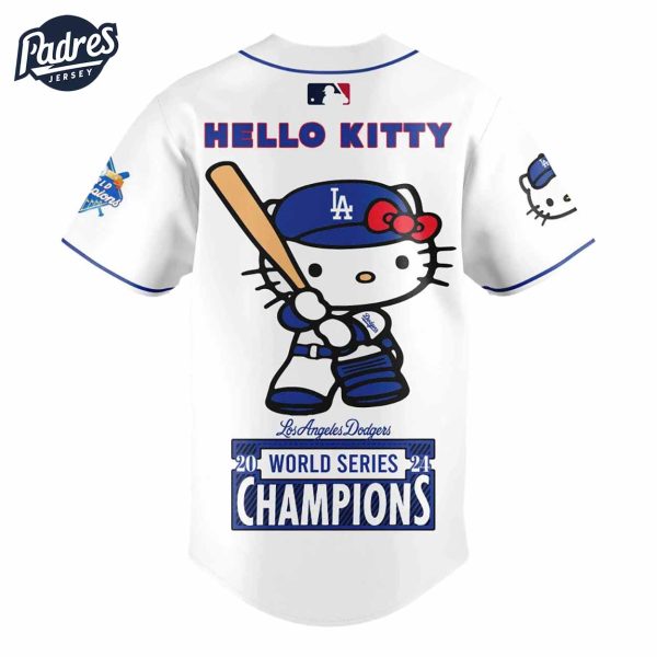 Los Angeles Dodgers World Series Champions 2024 Hello Kitty Baseball Jersey 3