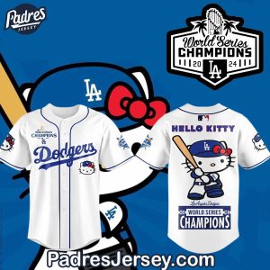 Los Angeles Dodgers World Series Champions Hello Kitty Baseball Jersey 1