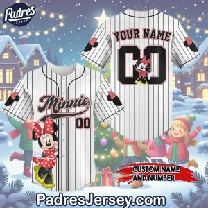 Merry Christmas Disney Minnie Mouse Baseball Jersey Outfit 1