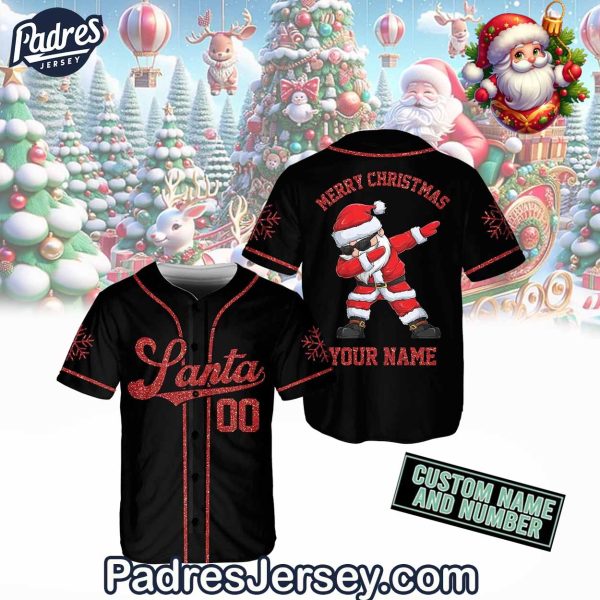 Merry Christmas Santa Baseball Jersey Outfit Custom Name 1