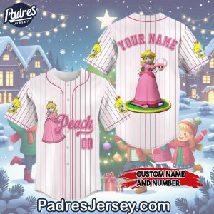 Merry Christmas Super Mario Peach Baseball Jersey Outfit 1