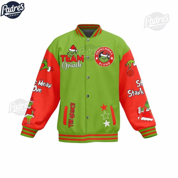 Merry Christmas Team Grinch Baseball Jacket Style 3