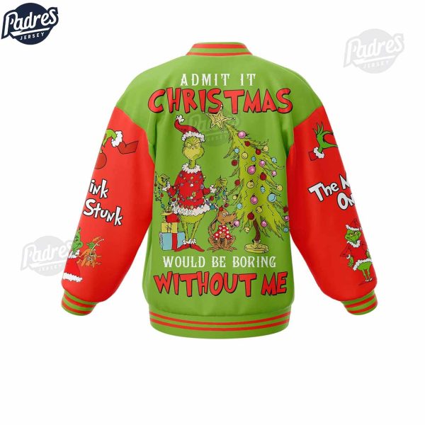 Merry Christmas Team Grinch Baseball Jacket Style 4