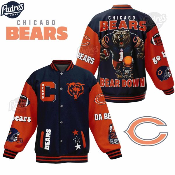 NFL Chicago Bears Bears Down Baseball Jacket 2