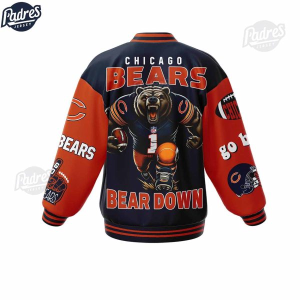 NFL Chicago Bears Bears Down Baseball Jacket 3