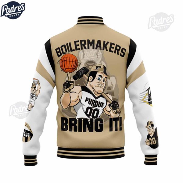 Purdue Boilermakers Basketball NCAA Baseball Jacket 2