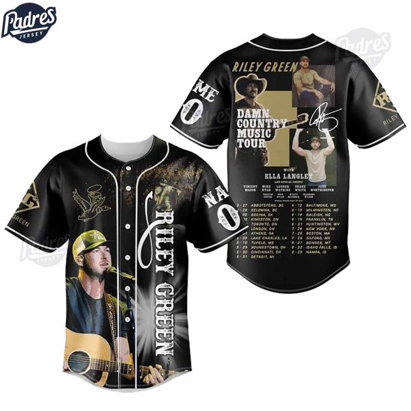 Riley Green Damn Country Music Tour Baseball Jersey Outfit 2