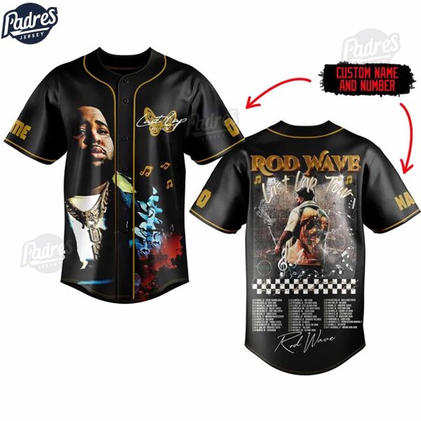 Rod Wave Last Lap Tour Baseball Jersey Outfit 2