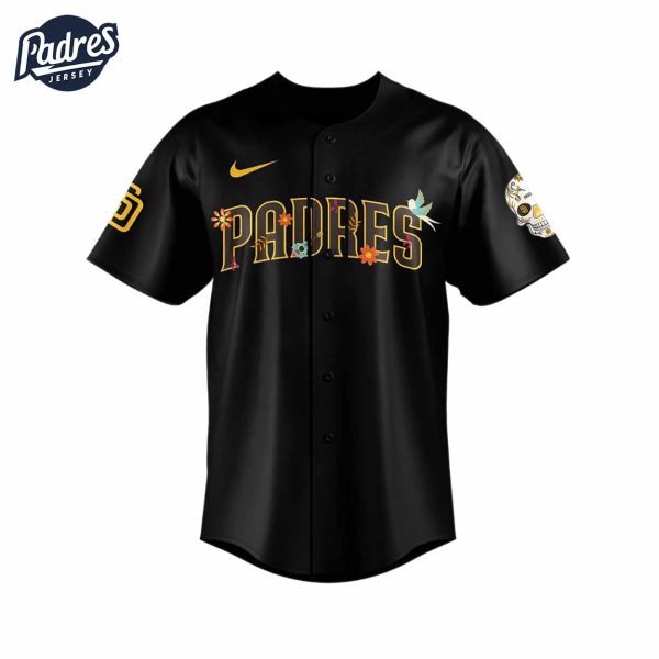 San Diego Padres Dia De Los Muertos Black Baseball Jersey 2