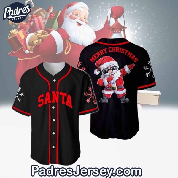 Santa Merry Christmas Baseball Jersey Outfit Christmas Tree 1