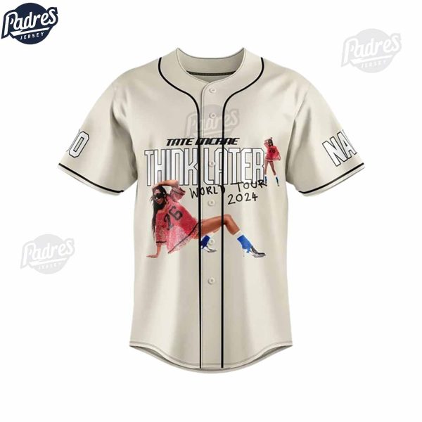 Tate McRae Think Later World Tour 2024 Baseball Jersey For Sale 3