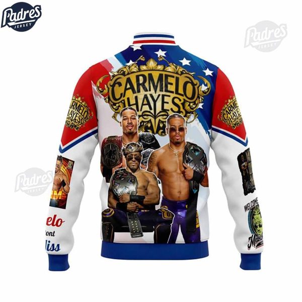 The American Carmelo Hayes WWE Baseball Jacket 2