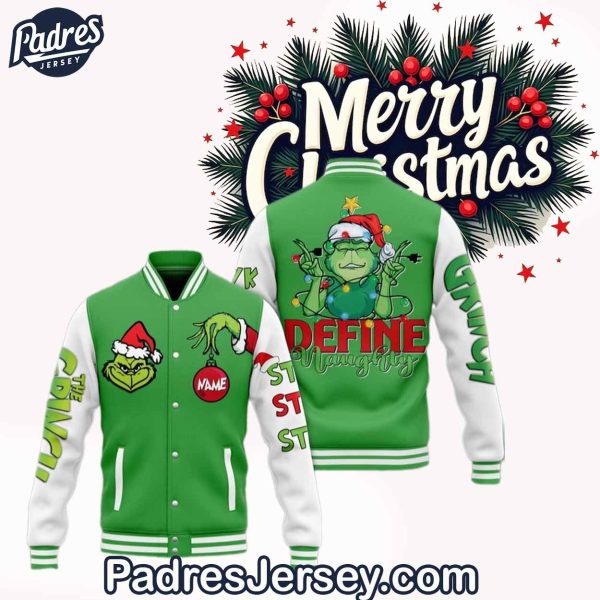 The Grinch Define Naughty Baseball Jacket Outfit 1