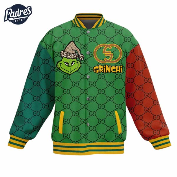 The Grinch Gucci Christmas Baseball Jacket Style 3