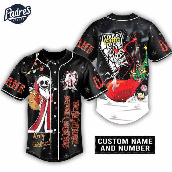 The Nightmare Before Christmas Jack Skellington Santa Baseball Jersey 1