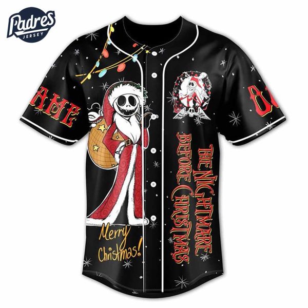 The Nightmare Before Christmas Jack Skellington Santa Baseball Jersey 2