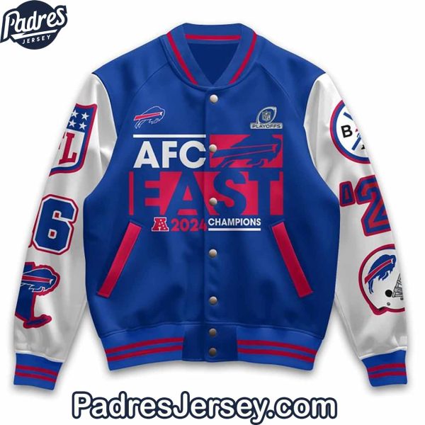 AFC Fast 2024 Champions Buffalo Bills Baseball Jacket Outfit 2