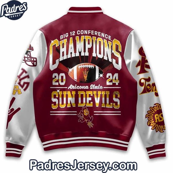 Big 12 Conference Champions 2024 Arizona State Sun Devils Baseball Jacket Outfit 3