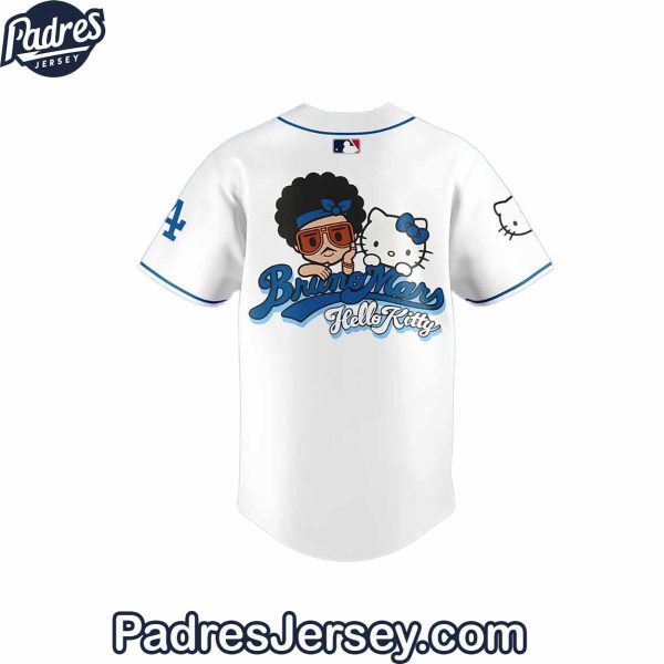 Bruno Mars x Hello Kitty Los Angeles Dodgers Baseball Jersey Outfit 3