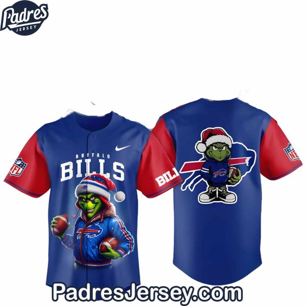 Buffalo Bills x The Grinch Christmas baseball Jersey Outfit 2