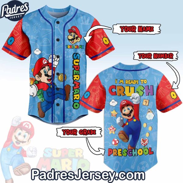 Custom Super Mario Bros Baseball Jersey 1