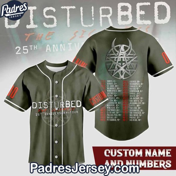 Disturbed 25th Anniversary Tour Baseball Jersey Outfit 1