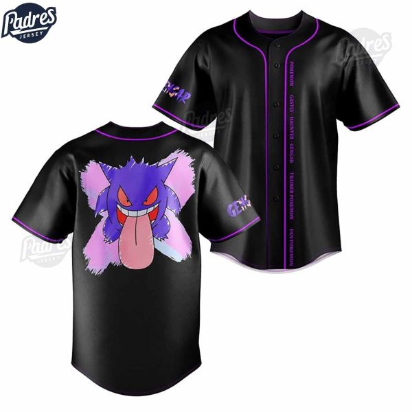 Gengar Ghost Pokemon Baseball Jersey Outfit 2