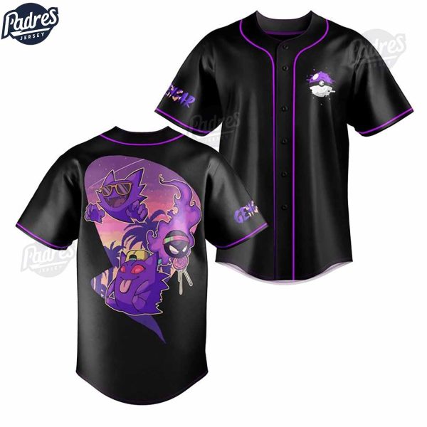 Ghost Pokemon Gengar Baseball Jersey Outfit 1