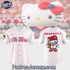 Hello Kitty Ole Miss Rebels Baseball Jersey Outfit 1