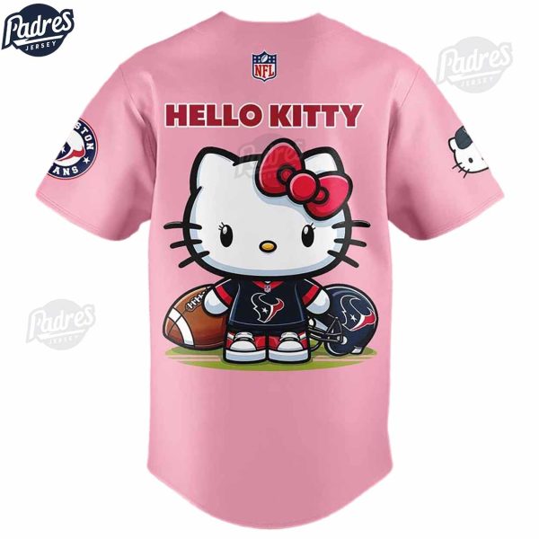 Houston Texans x Hello Kitty Pink Baseball Jersey Outfit 3