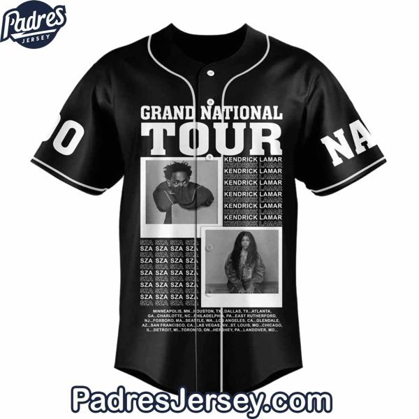 Kendrick Lamar And SZA Grand National Tour 2025 Baseball Jersey Outfit 1