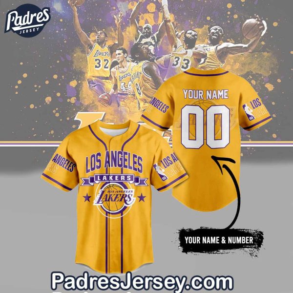 Los Angeles Lakers Baseball Jersey Outfit Custom Name 1