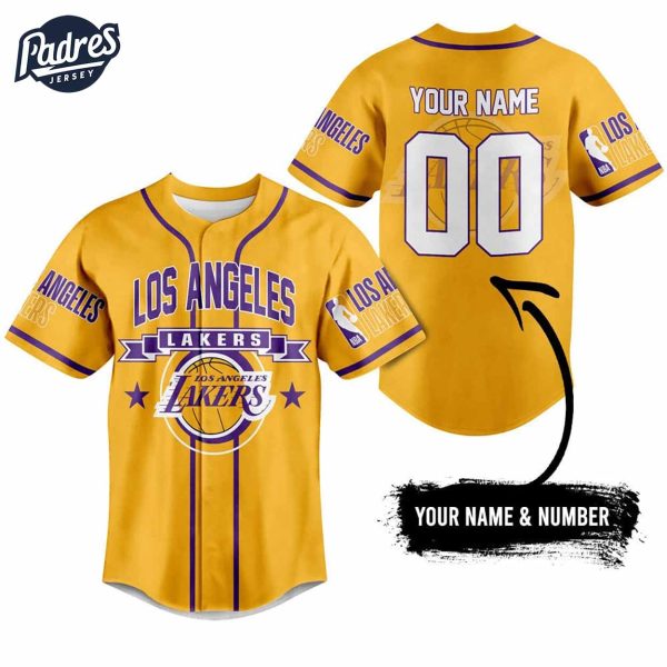 Los Angeles Lakers Baseball Jersey Outfit Custom Name 2