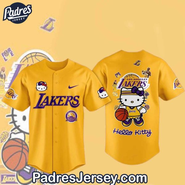 Los Angeles Lakers Hello Kitty Baseball Jersey Outfit 1