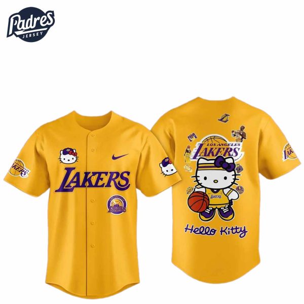 Los Angeles Lakers Hello Kitty Baseball Jersey Outfit 2