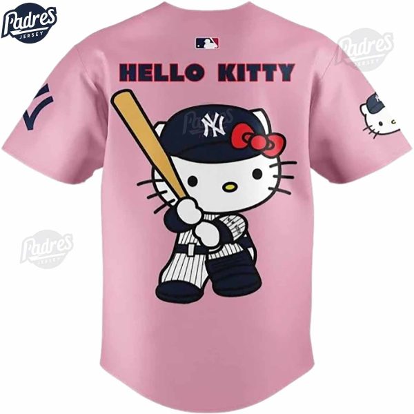 New York Yankees Hello Kitty Pink Baseball Jersey Outfit 3