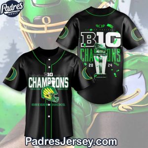 Oregon Ducks Big Ten Champions 2024 Baseball Jersey Outfit 1