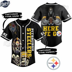 Pittsburgh Steelers Here We Go Baseball Jersey Outfit Custom Name 1