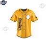 Pittsburgh Steelers Yellow NFL Baseball Jersey Outfit 1