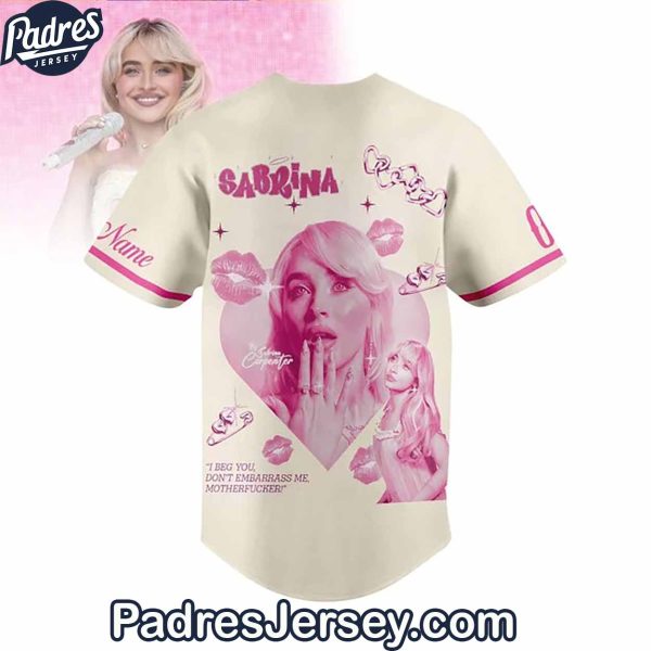 Sabrina Carpenter Please Please Please Baseball Jersey Outfit 3