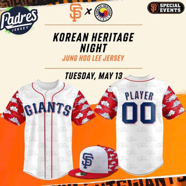 San Francisco Giants x Jung Hoo Lee Korean Heritage Night Baseball Jersey 2025